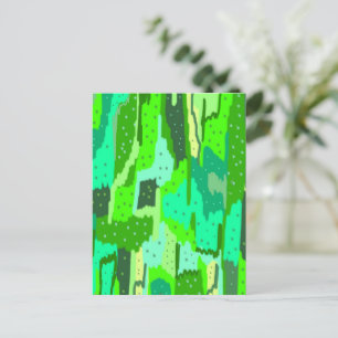 Grönt Foliage Abstrakt Vykort
