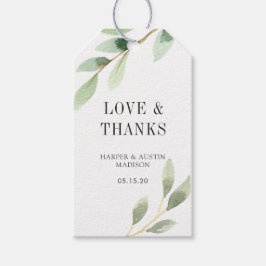 Grönt Foliage Botanical Bröllop Gift Presentetikett