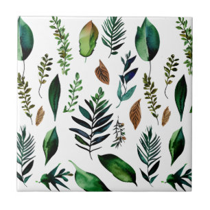 Grönt Foliage Botanical Natur Kakelplatta