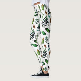 Grönt Foliage Botanical Natur Leggings