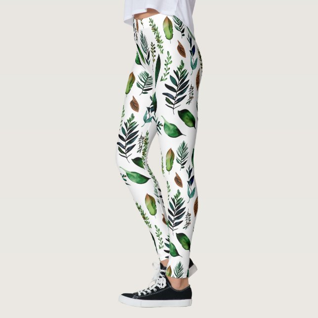 Grönt Foliage Botanical Natur Leggings (Vänster)