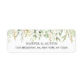 Grönt Foliage Botanical Returadress Etikett