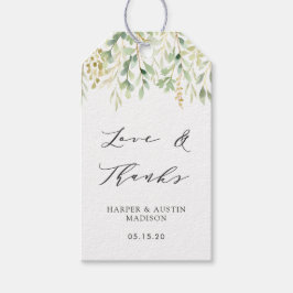Grönt Foliage Botanical Wedding Favor Tack Presentetikett