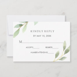 Grönt Foliage botaniskt Bröllop OSA-kort OSA Kort