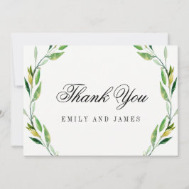 Grönt Foliage Bröllop tackkort Tack Kort