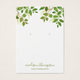 Grönt Foliage Jewelry Earring Visning Visitkort