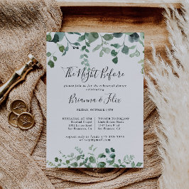 Grönt Foliage Natt före repetitionsmiddag Inbjudningar