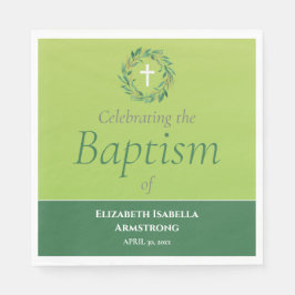Grönt Foliage Utandning och Kor Vår Baptism Pappersservett