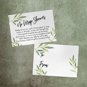 Grönt Foliage Visning Baby Shower Gift Card Tilläggskort