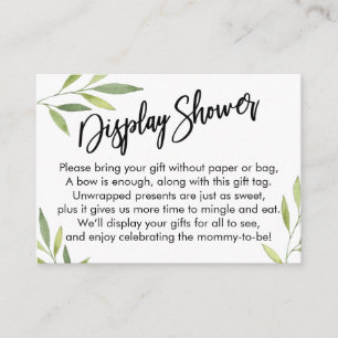 Grönt Foliage Visning Baby Shower Gift Card Tilläggskort