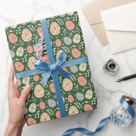 Grönt Folk Påsk Wrapping Papper Presentpapper