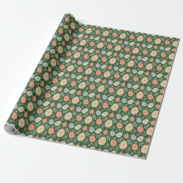 Grönt Folk Påsk Wrapping Papper Presentpapper