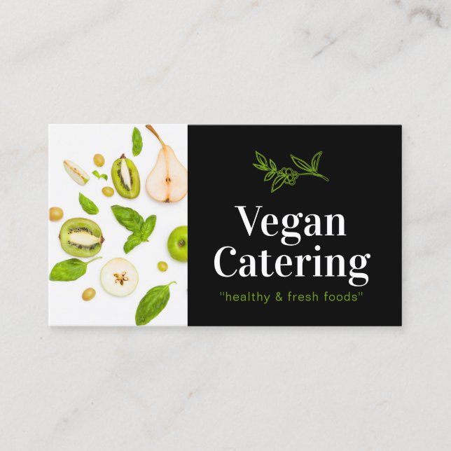 Grönt Food Health Nutrition Organic Vegan Bakery Visitkort (Framsida)