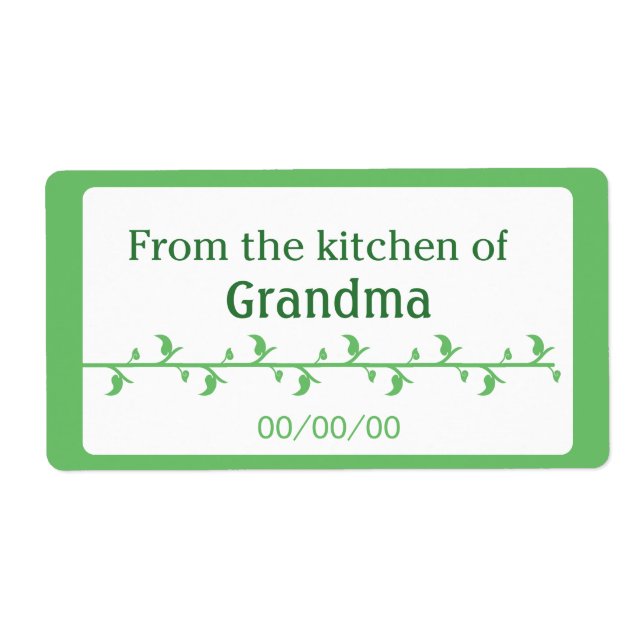 Grönt Food Label Fraktsedel (Framsidan)