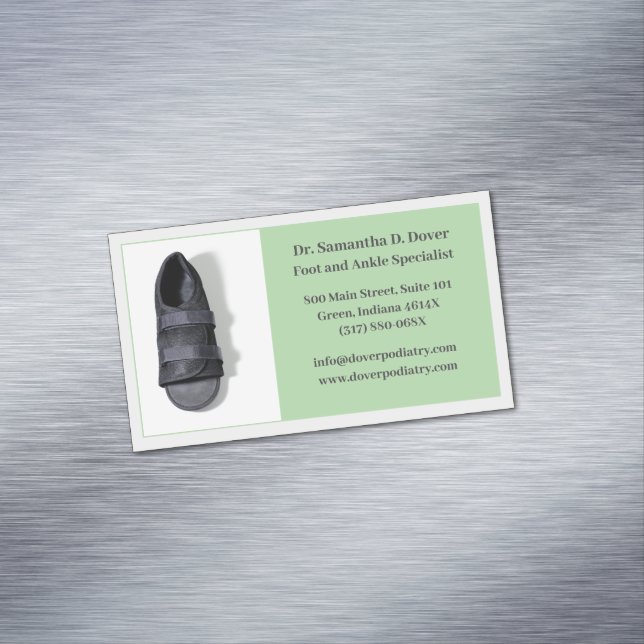 Grönt Foot Doktor Podiatry Podiatrist Medical Magnetiska Visitkort (In Situ)