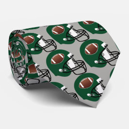 Grönt Football Helmet Football Grått Necktie Slips