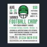 Grönt Football Helmet, reklam för fotbollskameror Flygblad<br><div class="desc">Grönt Football Helmet,  fotbollskameror som annonserar flygblad av Affärskortet Store.</div>