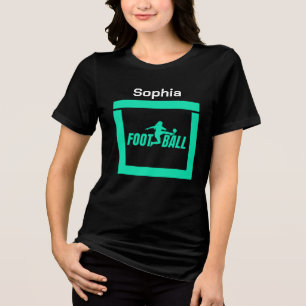 Grönt Football Player Girl, Birthday Girl Team T Shirt
