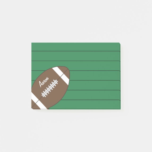 Grönt Football Sports Notes Anteckningsblock Gift Post-it Block (Framsida)