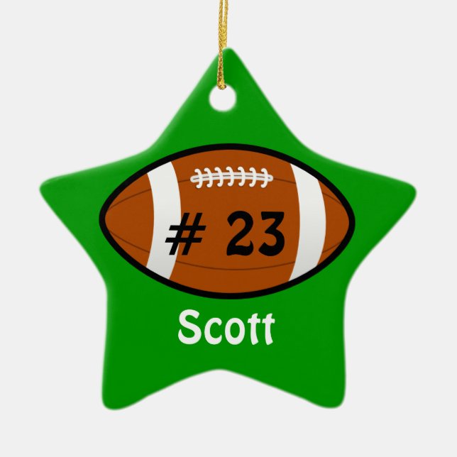Grönt Football Star Ornament (Framsidan)