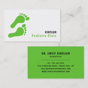 Grönt Footprint, Podiatry Clinic, Podiatrist Visitkort