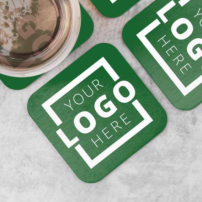 Grönt för anpassningsbar Promoted Business Logotyp Underlägg Papper Kvadrat (Skapare uppladdad)