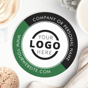 Grönt för anpassningsbar Promoted Business Logotyp Underlägg Papper Rund
