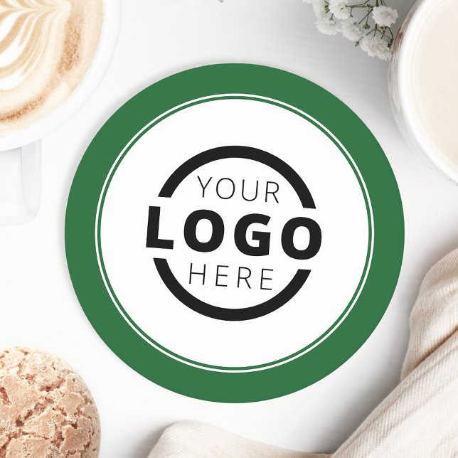 Grönt för anpassningsbar Promoted Business Logotyp Underlägg Papper Rund (Skapare uppladdad)