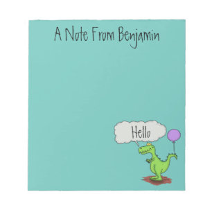 Grönt för att andas lustig drake tecknad anteckningsblock