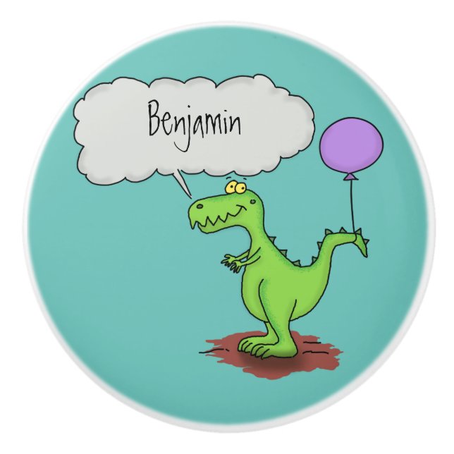 Grönt för att andas lustig drake tecknad knopp (Framsidan)