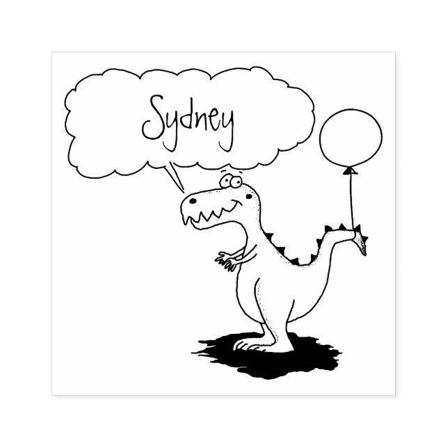 Grönt för att andas lustig drake tecknad stämpel (Tryck)