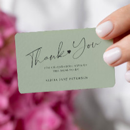 Grönt för att budgetera babydusch-skript anteckningskort