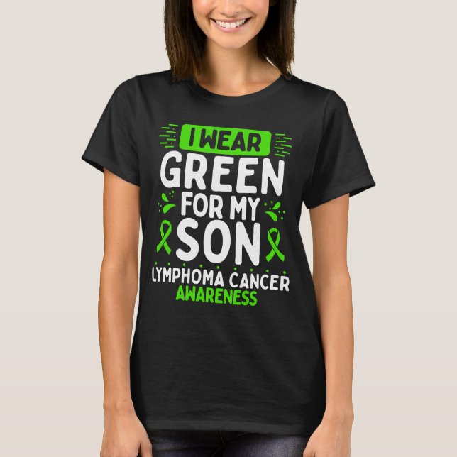 Grönt för att öka medvetenheten om cancer Ribbon T Shirt (Framsida)