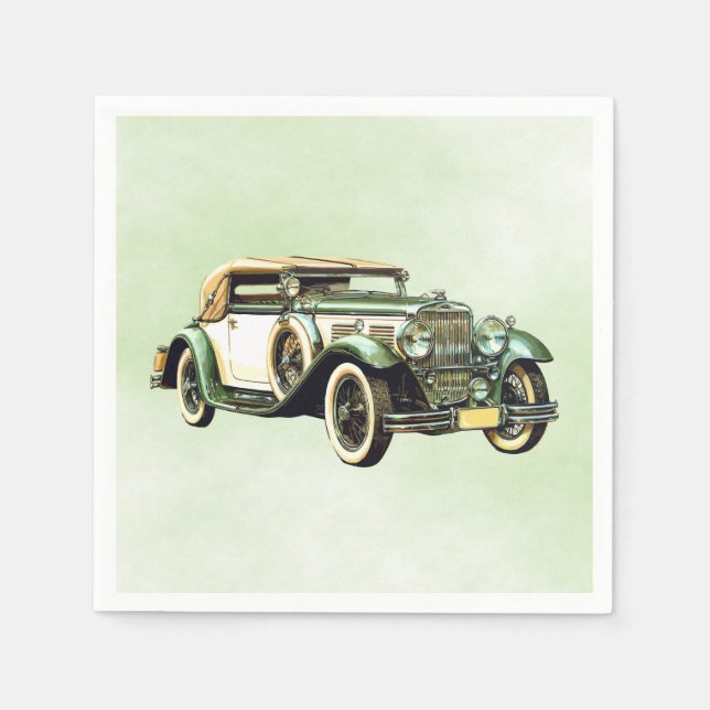 Grönt för automatisk vattenvintage pappersservett (Framsidan)