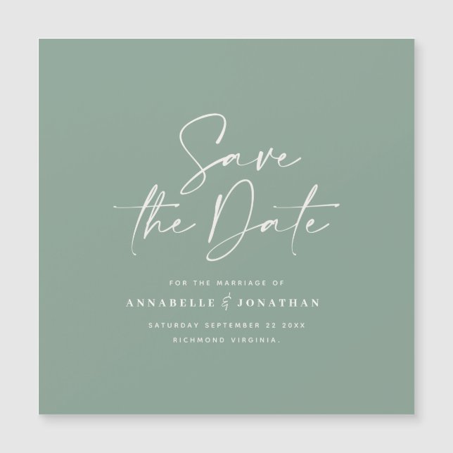 grönt för Avslappnad av skriptsage bröllop spara t (Framsida)