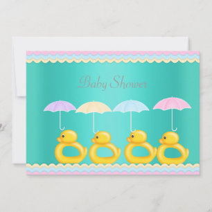 Grönt FÖR BABY SHOWER INVITATION AQUA ANKA Inbjudningar