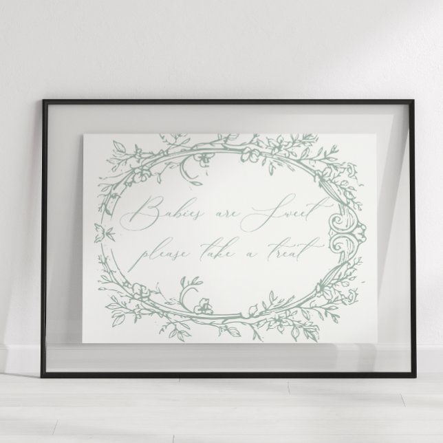 Grönt för babyvisningsprogram för Blommigt utan vi Poster (Skapare uppladdad)