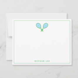 Grönt för blå anteckning om eget namn för tennis R