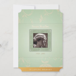Grönt för Blek av blommigt i Loving Memory Templat Inbjudningar