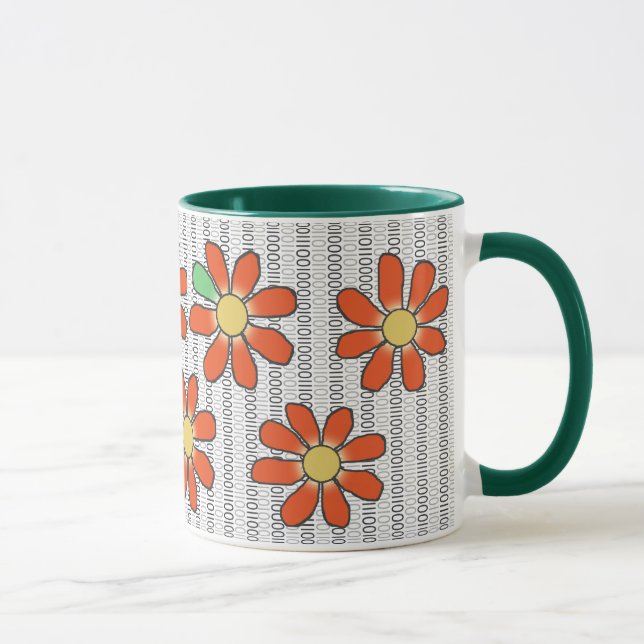 Grönt för blommande Orange på binär kod Mugg (Höger)