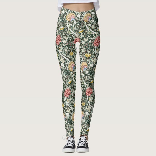 Grönt för Blommar av Blommigt för marris Cray Vint Leggings (Framsida)