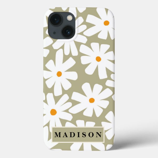 grönt för blommigt av daisy i Vår-mönster (Baksida)