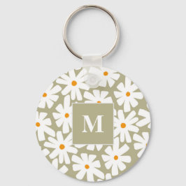 grönt för blommigt av daisy i Vår-mönster Nyckelring
