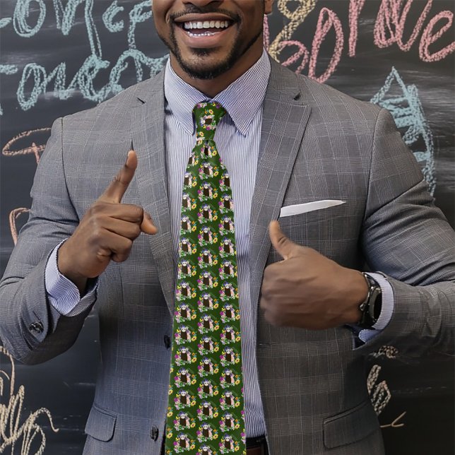 Grönt för Blommigt av färglösa  Slips (Skapare uppladdad)