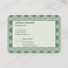 Grönt för Blommönster av Abstrakt för modern Logot Visitkort