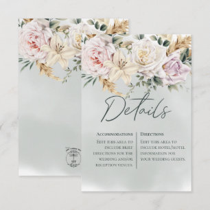 Grönt för Boho Pampas & Rosa ros-kort OSA Kort