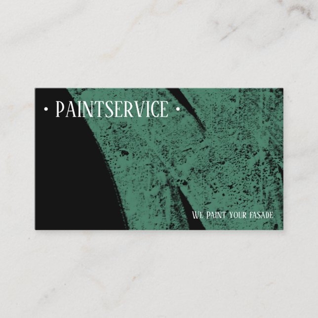 Grönt för bostäder på svartmodern, minimalistisk visitkort (Framsida)