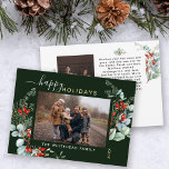 Grönt för botaniskt vattenfärgat Greenery Photo Fo Julkort<br><div class="desc">Du kommer att kärlek dessa vackra julkort! De har botaniska vattenfärgsarrangemang med mistletoe,  gräs grenar,  bär och spädbarn andedräkt.</div>