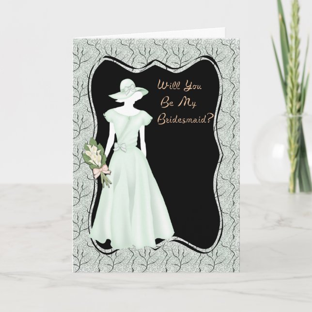 Grönt för Bridesmaid-inbjudan Inbjudan (Framsida)