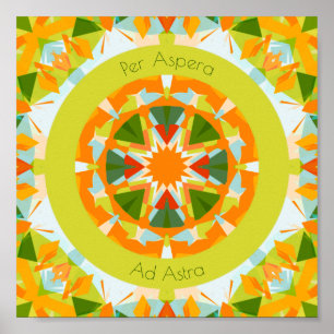 Grönt för Bright-Orange per Aspera och Astra Star Poster